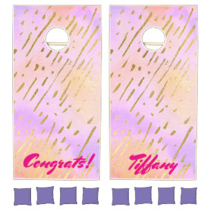 Pink and Gold Chic Cornhole Set