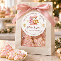 Pink and Gold Christmas Mixer Bakery Thank You