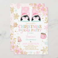 Pink And Gold Christmas Pajama Birthday Party