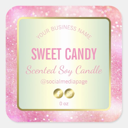 Pink And Gold Color Theme Product Label