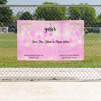 Pink and Gold Company Logo Convention Market Banner