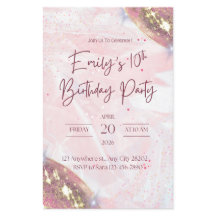 Pink and Gold Confetti Birthday Party Invitation