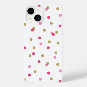 Pink and Gold Confetti Dots Case-Mate iPhone 14 Case