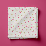 Pink and Gold Confetti Dots Fabric