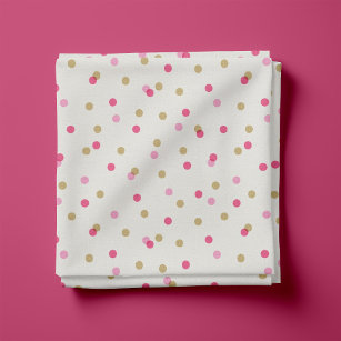Pink and Gold Confetti Dots Fabric