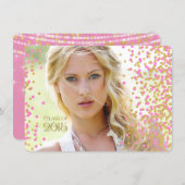 Pink and Gold Confetti Graduation Announcement (Front/Back)