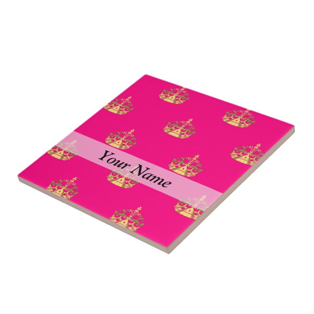 Pink and gold crown pattern tile (Side)