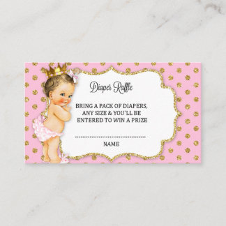 Pink and Gold Diaper Raffle Insert