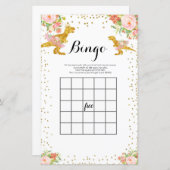 Pink and Gold Dino Watercolor Bingo Game (Front/Back)