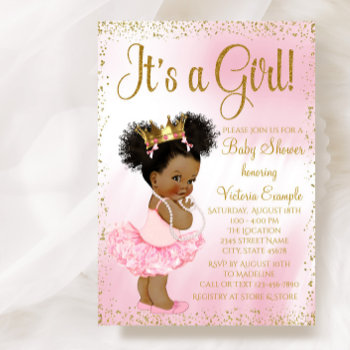 Pink And Gold Ethnic Princess Baby Shower Invitation by The_Baby_Boutique at Zazzle