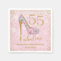 Pink and Gold Fifty Five & Fabulous 55th Birthday