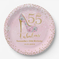 Pink and Gold Fifty Five & Fabulous 55th Birthday