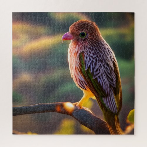 Pink and Gold Finch_a_keet Jigsaw Puzzle