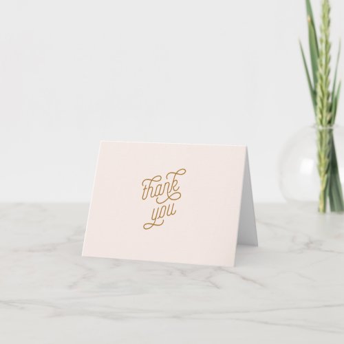 pink and gold flamingo thank you card