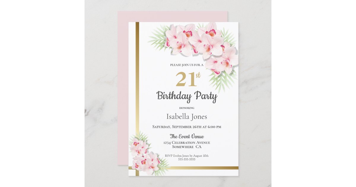 21st birthday invitation card template
