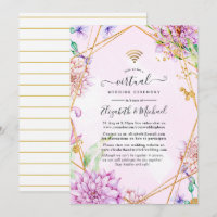Pink and Gold Floral Geometric Virtual Wedding