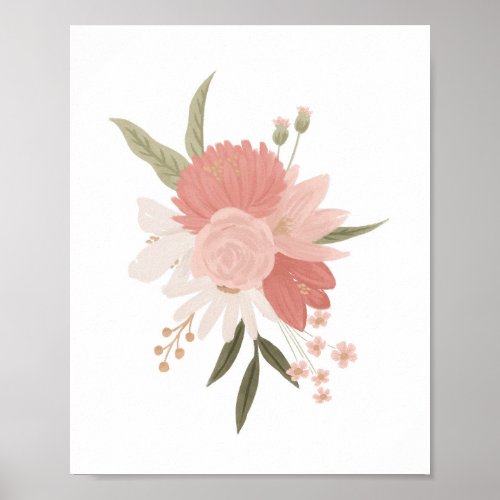 Pink and Gold Floral Greenery Girl Nursery Decor