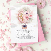 Pink and Gold Floral Hot Air Balloon Baby Shower