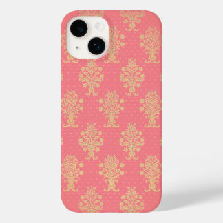 Pink And Gold Floral Pattern Case-Mate iPhone 14 Case