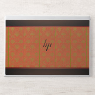 Pink And Gold Floral Pattern HP Laptop Skin