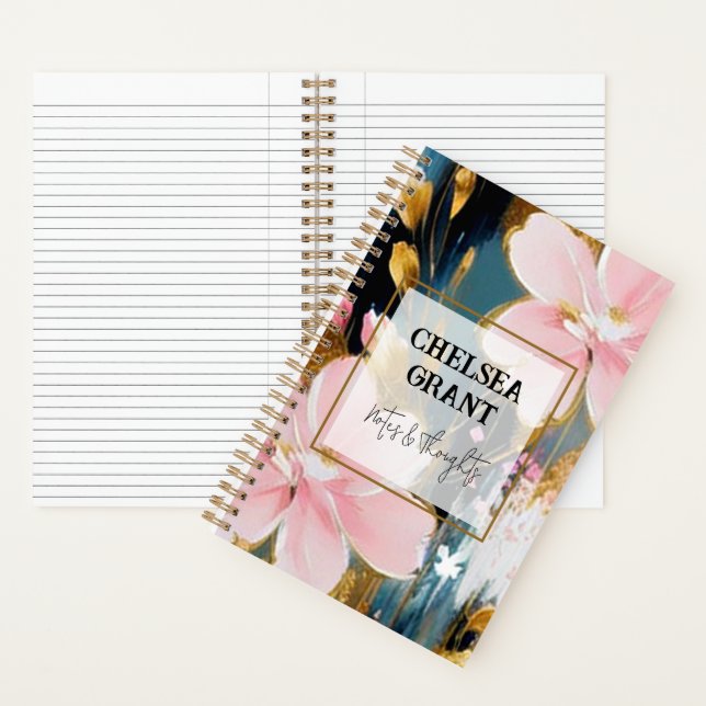 Pink and gold floral personalized journal (Inside)