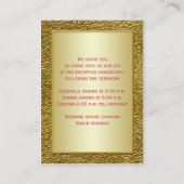 Pink and Gold Floral Reception Enclosure Card (Back)