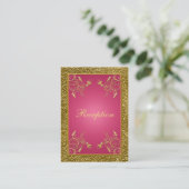 Pink and Gold Floral Reception Enclosure Card (Standing Front)