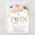 Pink and gold floral twin girls baby shower