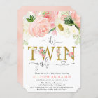 Pink and gold floral twin girls baby shower