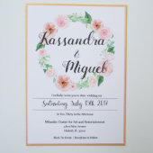 Pink And Gold Floral Wedding Invitation (Top)