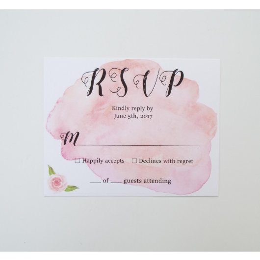 Pink And Gold Floral Wedding Invitation (Top)