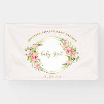 Pink and Gold flower Baby girl baby shower 