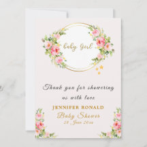 Pink and Gold flower Baby girl baby shower 