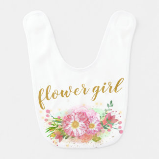 Pink and Gold Flower Girl Bib