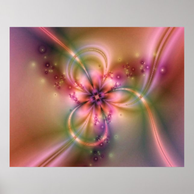 Pink And Gold Flower Poster (Front)