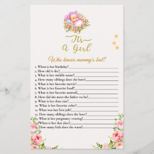 Pink and Gold Flower theme its a girl baby shower Flyer