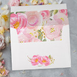 Pink and Gold Flowers Pretty Floral Envelope<br><div class="desc">Pretty pink and gold floral envelope,  decorated inside and out. This watercolor design is available with coordinating address labels and invitations - please browse my store for matching items.</div>