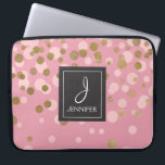 Pink and Gold Foil Confetti Elegant Monogram Laptop Sleeve<br><div class="desc">Pink and Faux Gold Foil Confetti Elegant Monogram Case. This case can be customized to include your initial and full name.</div>