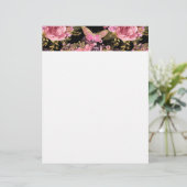Pink and Gold Foil Floral Butterfly Pattern (Standing Front)