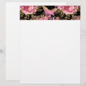 Pink and Gold Foil Floral Butterfly Pattern (Front/Back)