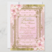 Pink and Gold Foil Princess Baby Shower Invitation (Front)