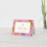 Pink and Gold Geode | Star of David Bat Mitzvah Thank You Card<br><div class="desc">These beautiful Bat Mitzvah thank you cards feature a painted geode look background,  with various shades of pink,  blue,  and faux gold accents and frame. Trendy modern faux gold script typography and a matching Star of David also appear.</div>