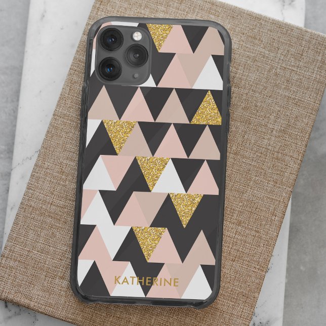 Pink and Gold Geometric Abstract Pattern Speck iPhone Case (Creator Uploaded)