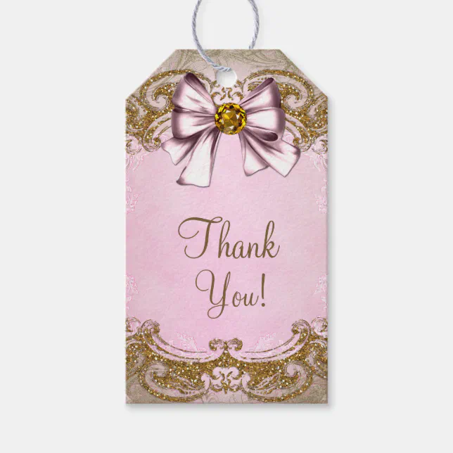Pink and Gold Gift Tags | Zazzle