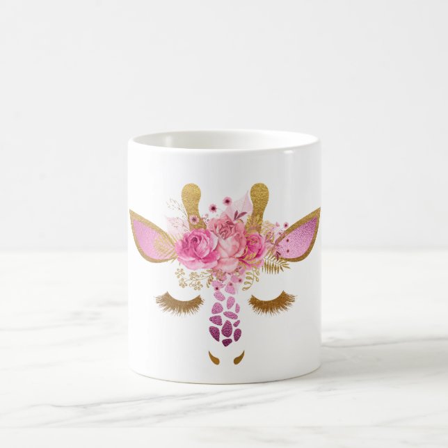 Pink and Gold Giraffe Mug (Center)
