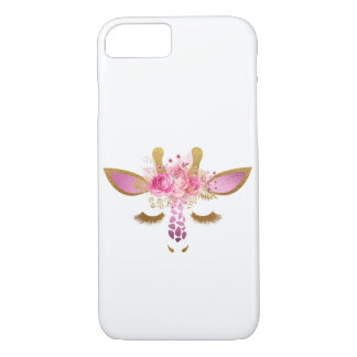 Pink and Gold Giraffe phone case