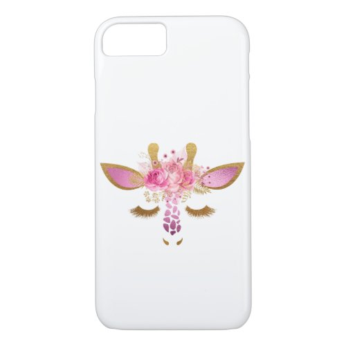 Pink and Gold Giraffe phone case