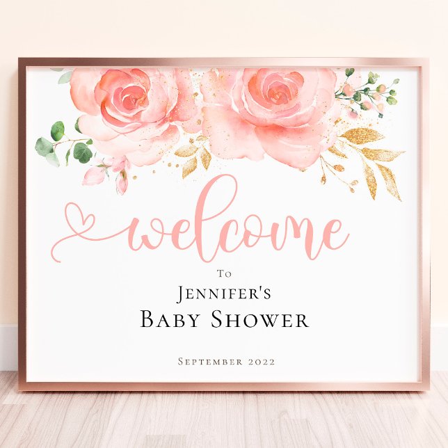 Pink and Gold Girl Baby Shower Foam Board (Creator Uploaded)