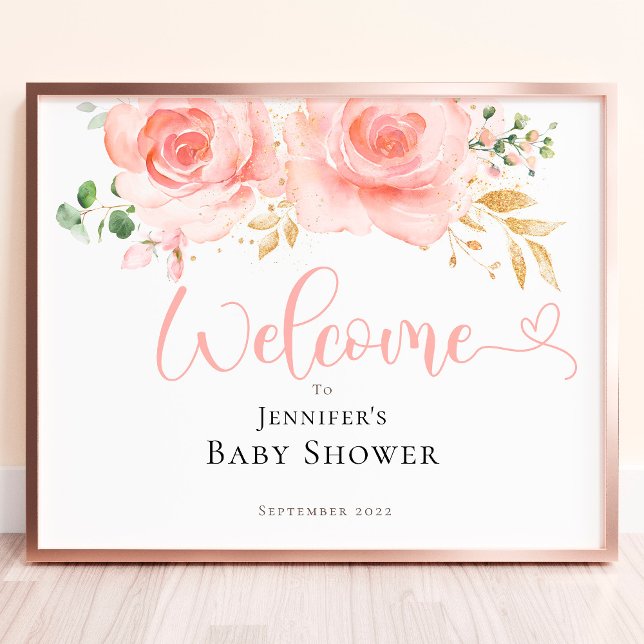 Pink and Gold Girl Baby Shower Foam Board (Creator Uploaded)
