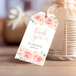 Pink and Gold Girl Baby Shower Gift Tags<br><div class="desc">Blush and pink watercolor floral favor tags. Featuring beautiful blush and pink watercolor flowers. Personalize this joyful tag with your details easily and quickly; press the customize it button to further re-arrange and format the style and placement of the text. A pretty co-ordinating floral backside of the design is included....</div>